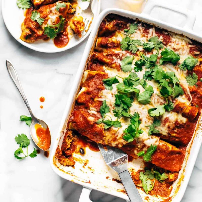 Lazy Girl Chicken Quinoa Enchiladas Recipe Pinch of Yum