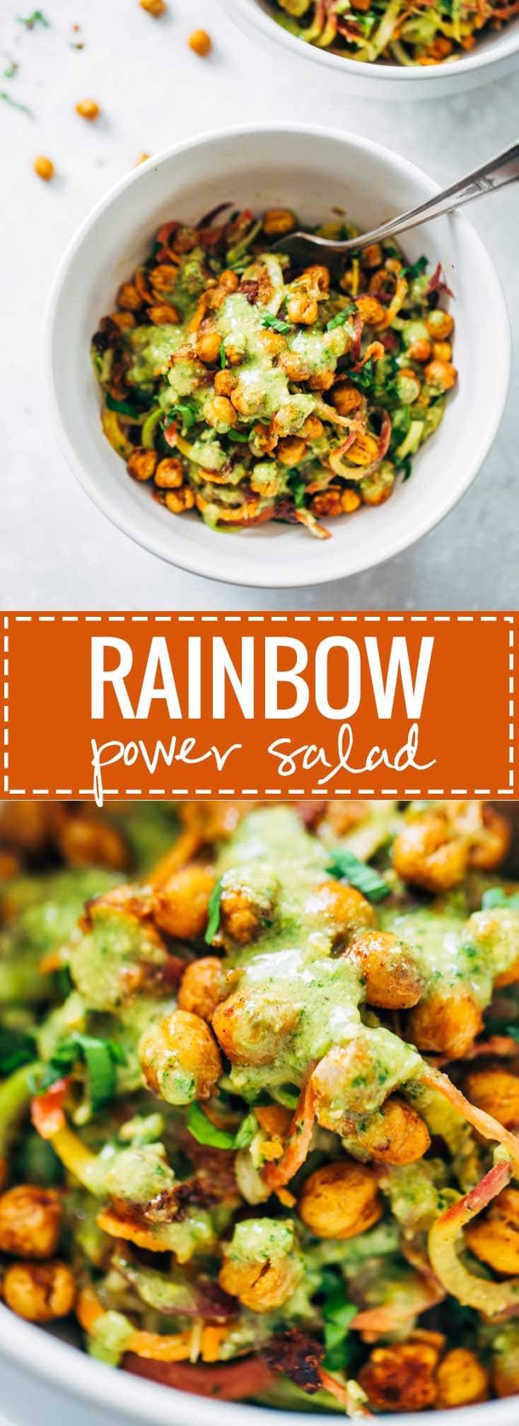 Rainbow Power Salad with Roasted Chickpeas - a healthy, easy, colorful salad that will bring out your summer glow! SO YUMMY // vegan.