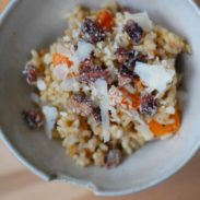 A picture of Roasted Butternut Squash Risotto with Sugared Walnuts