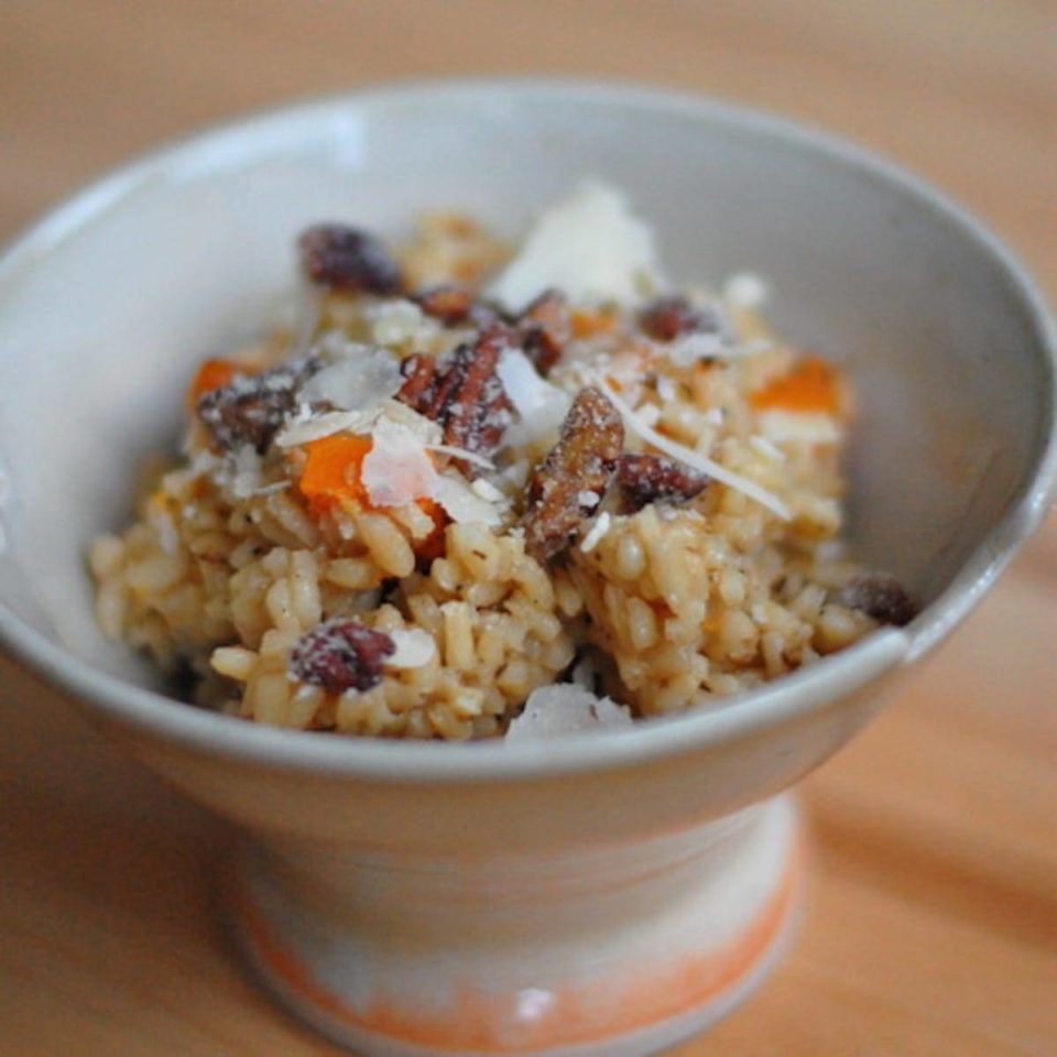 Roasted Butternut Squash Risotto with Sugared Walnuts Recipe Pinch of Yum