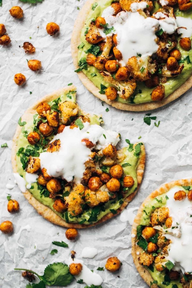 Roasted Veggie Pitas with Avocado Dip Recipe Pinch of Yum