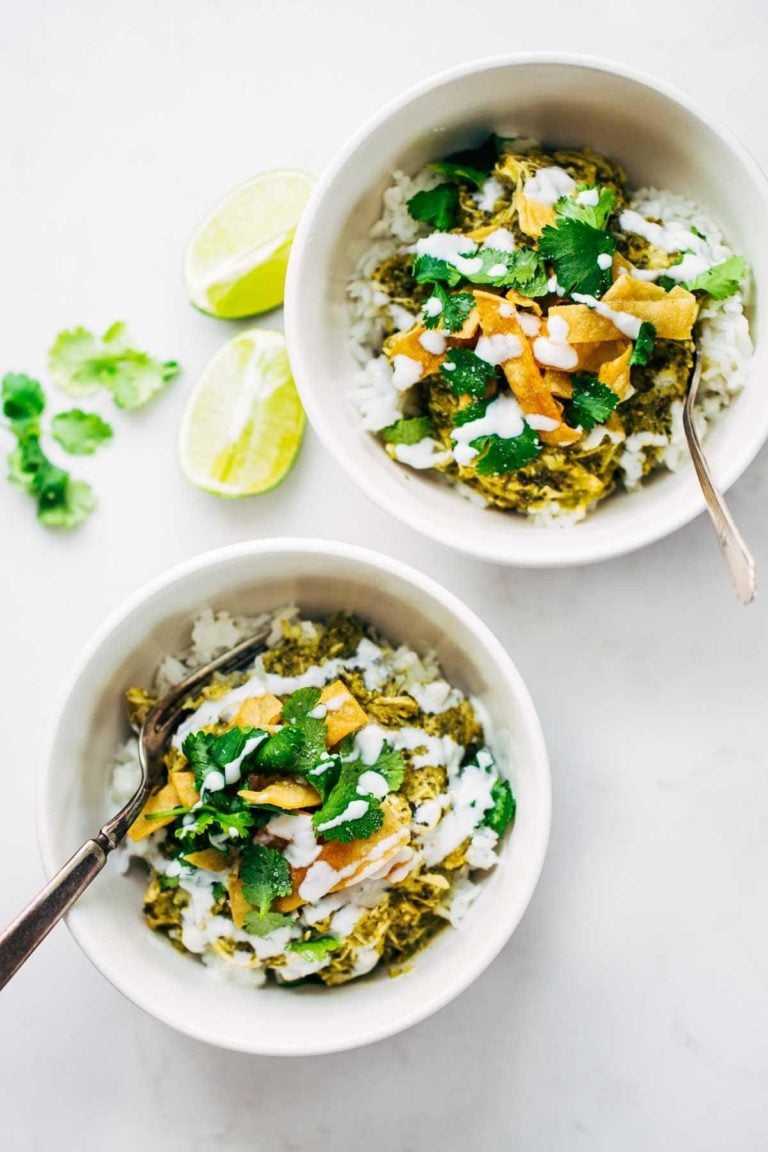 Roasted Tomatillo Chicken and Rice Bowls Recipe Pinch of Yum