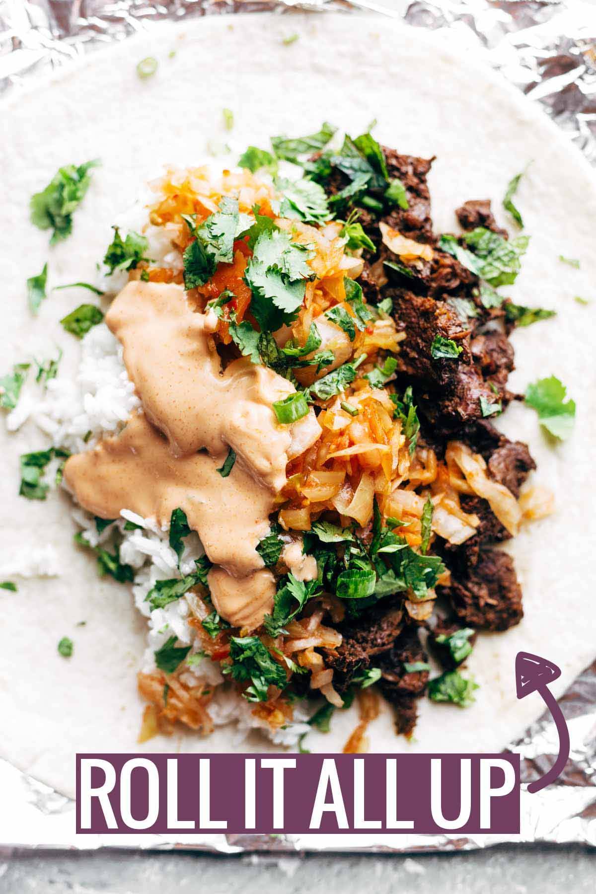 Roll Up The Burrito / Korean BBQ Burrito | pinchofyum.com
