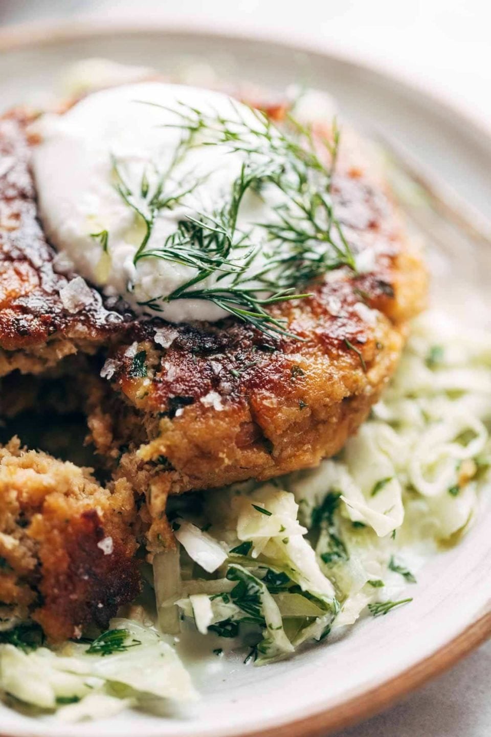 Yummy Salmon Burgers with Slaw Recipe Pinch of Yum