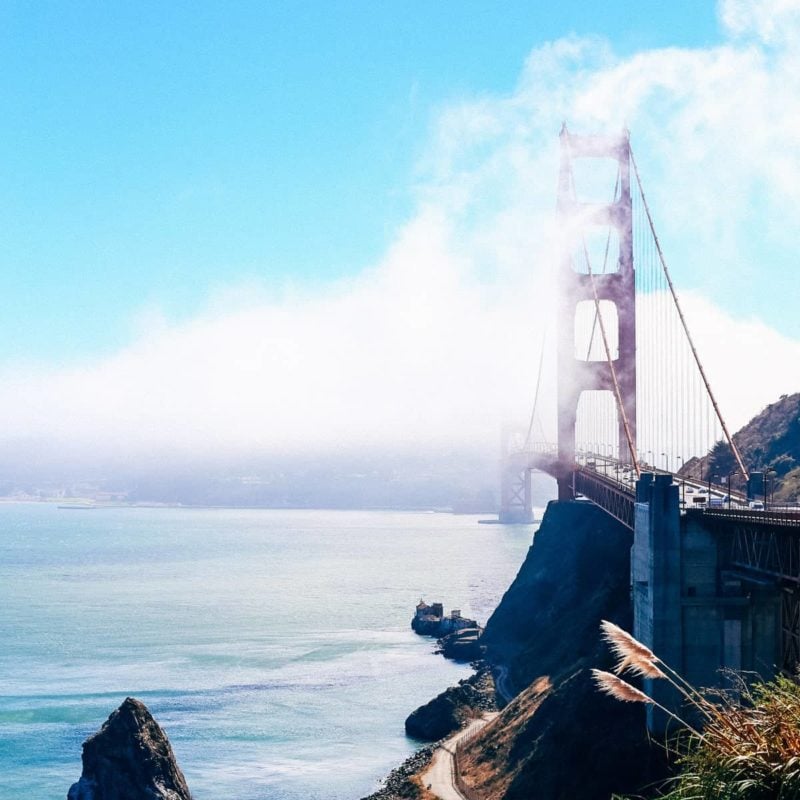 Golden Gate Bridge with fog.