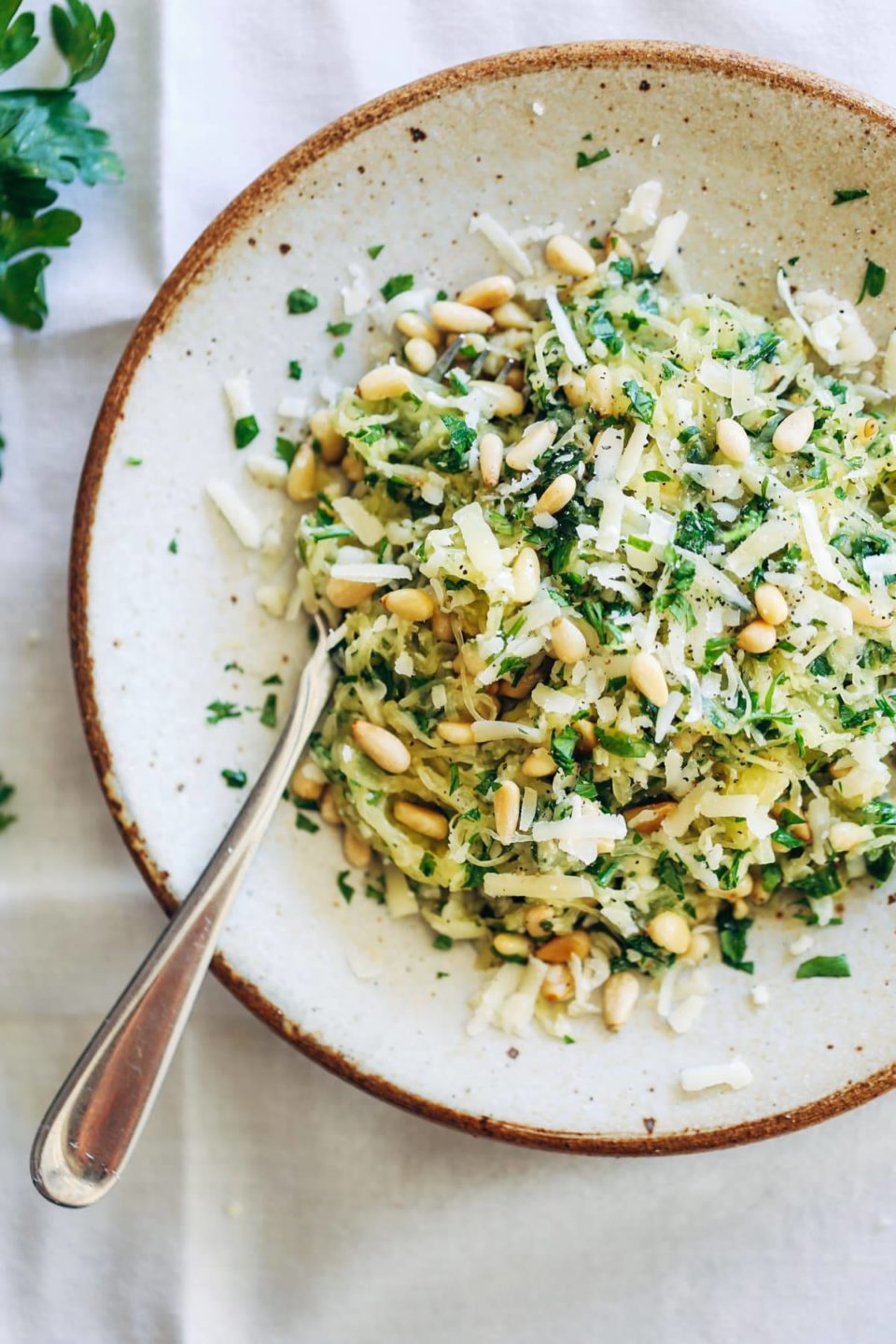 Garlic Spaghetti Squash with Herbs Recipe Pinch of Yum