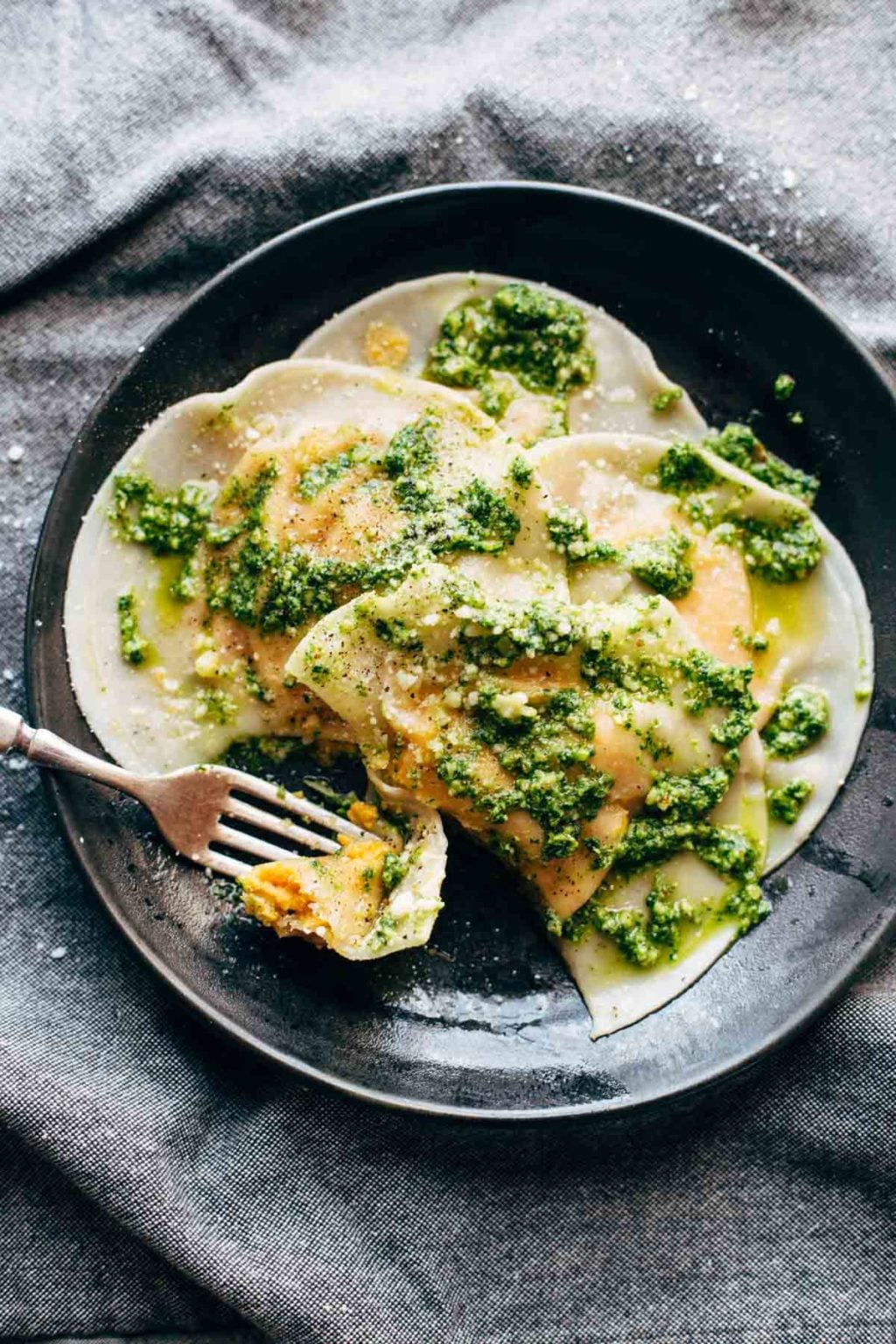 Jumbo Butternut Squash Ravioli with Kale Pesto Recipe Pinch of Yum