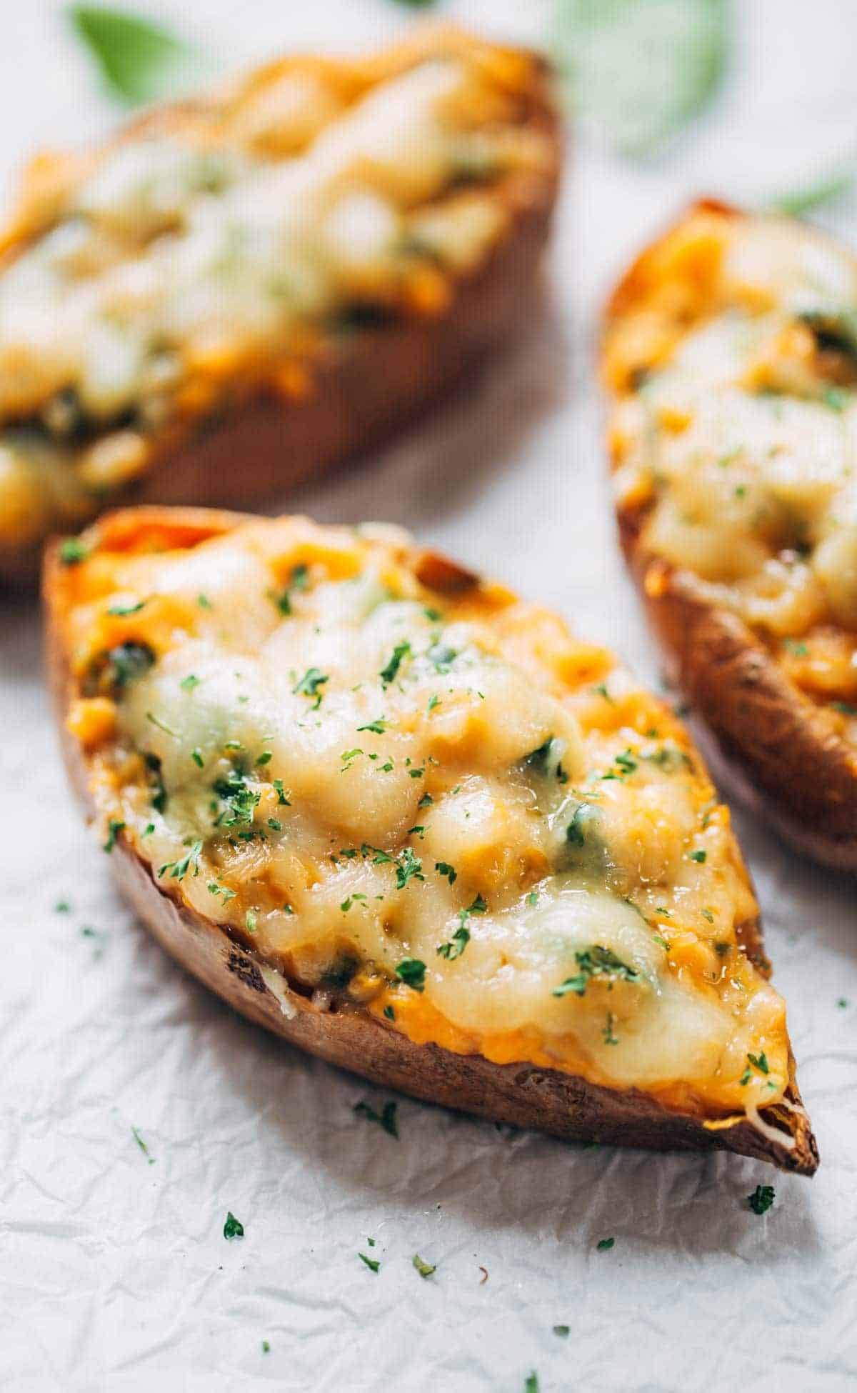Healthy Sweet Potato Skins Recipe Pinch Of Yum