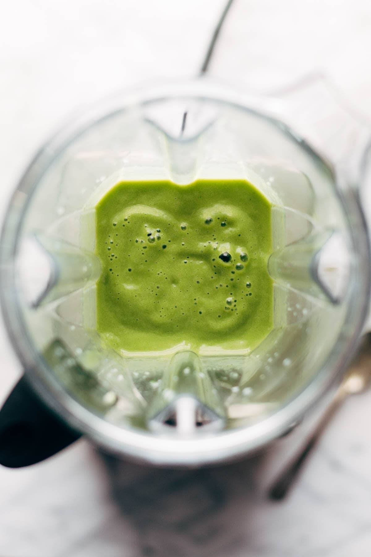 Green smoothie blended.