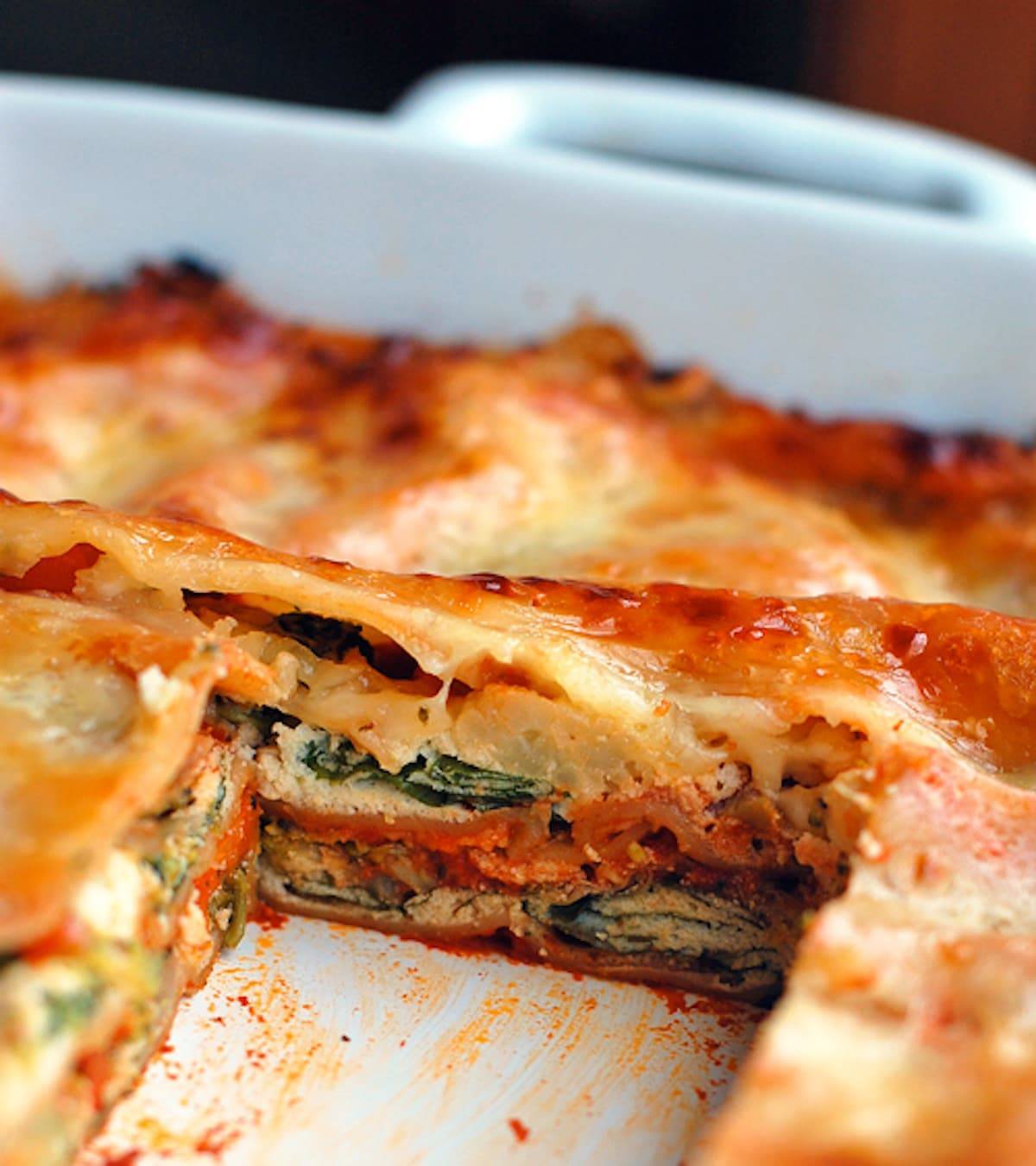 Skinny Veggie Lasagna Recipe Pinch Of Yum