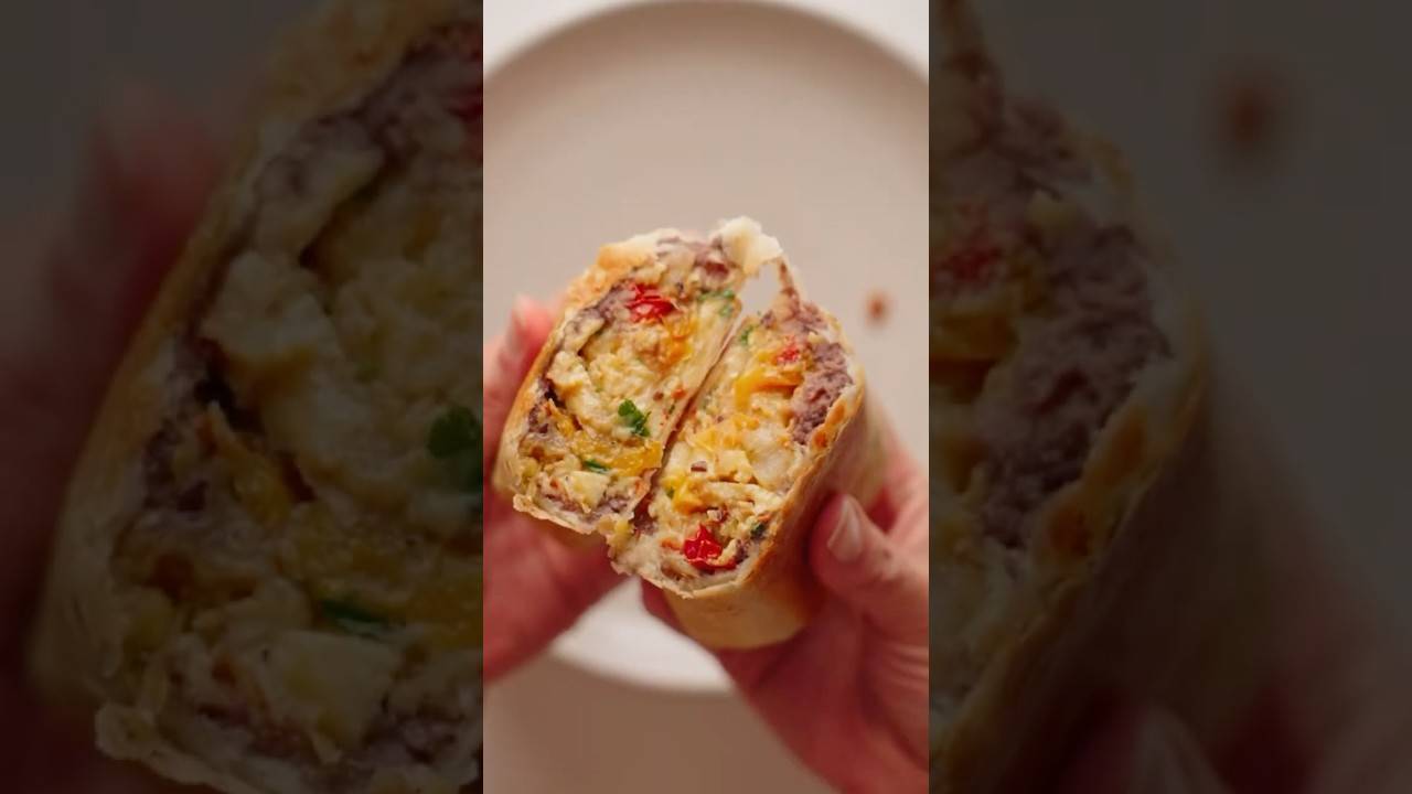 Sheet Pan Breakfast Burritos with Creamy Chipotle Sauce